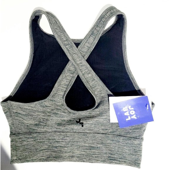 Women's Cozy Spacedye Longline Sports Bra - JoyLab Charcoal Gray Size XS - Picture 4 of 4